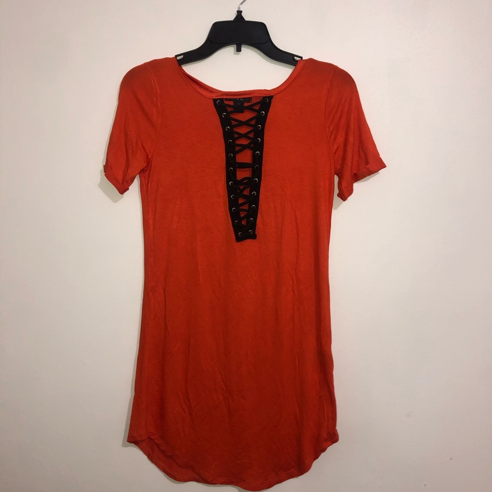 Orange mini dress